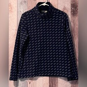 LL Bean Cozy Cottage blue Fleece Funnelneck Pullover Sweater Women’s Size S